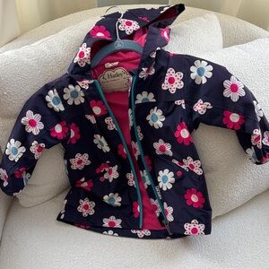 Hatley Kids Navy and Pink Floral Raincoat
